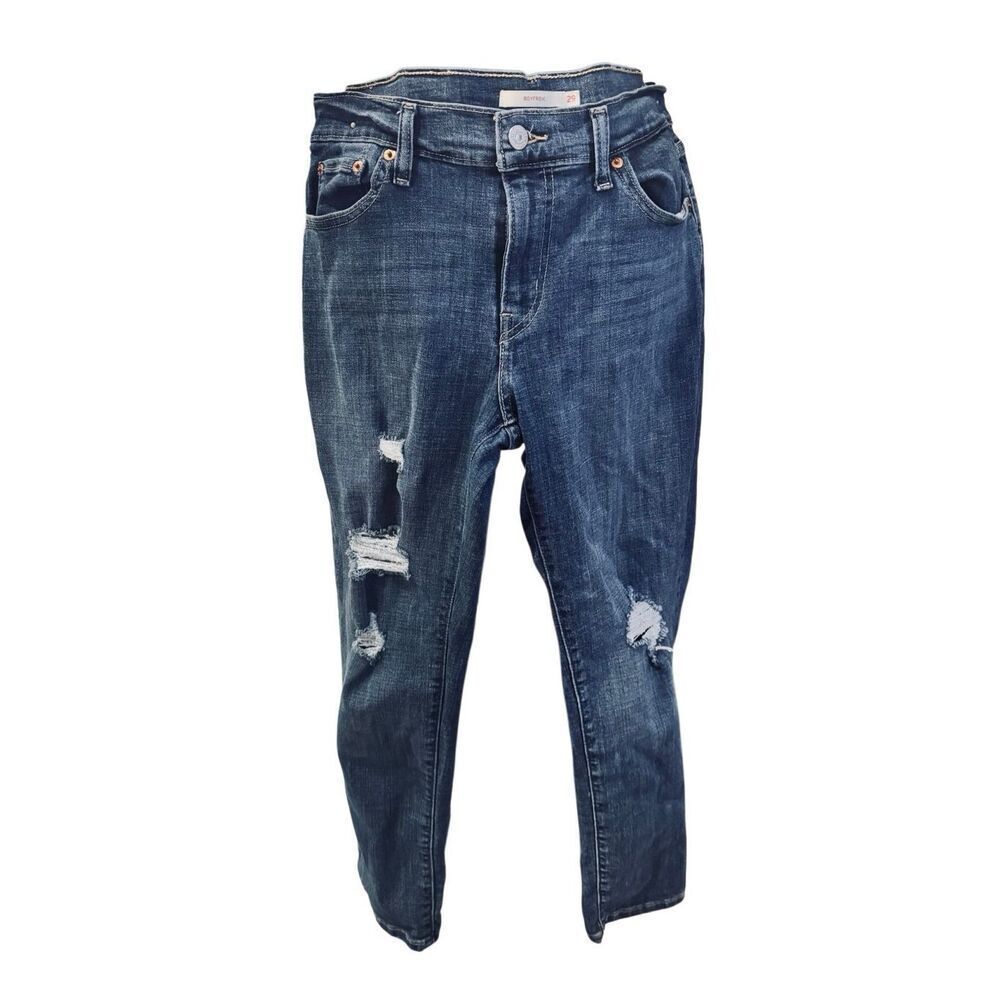 Levi’s Boyfriend Jeans 29x27 Distressed Medium Wash Relaxed Fit Denim